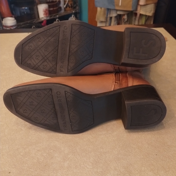 Franco Sarto Lapis brown leather zip up tall boots - Picture 6 of 16